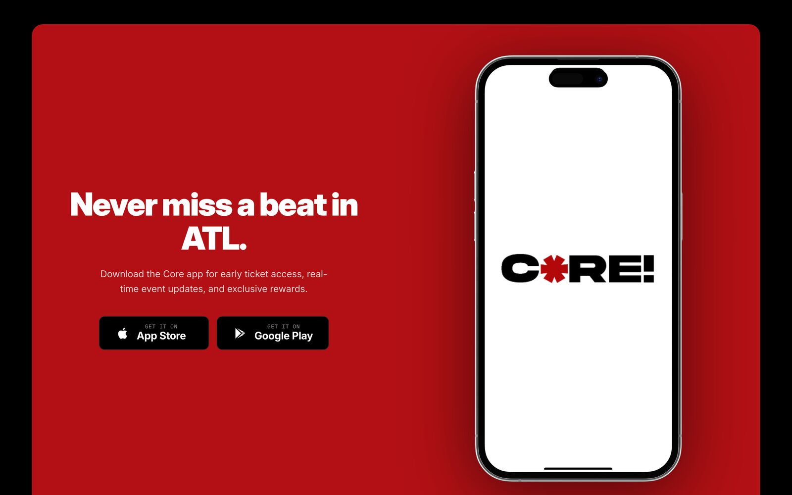 The site&rsquo;s section promoting the Core app